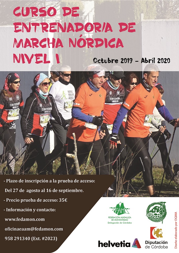 El plazo de inscripción para la prueba de acceso del Curso de Entrenador/a Nivel I de Marcha Nórdica expira el próximo 16 de septiembre