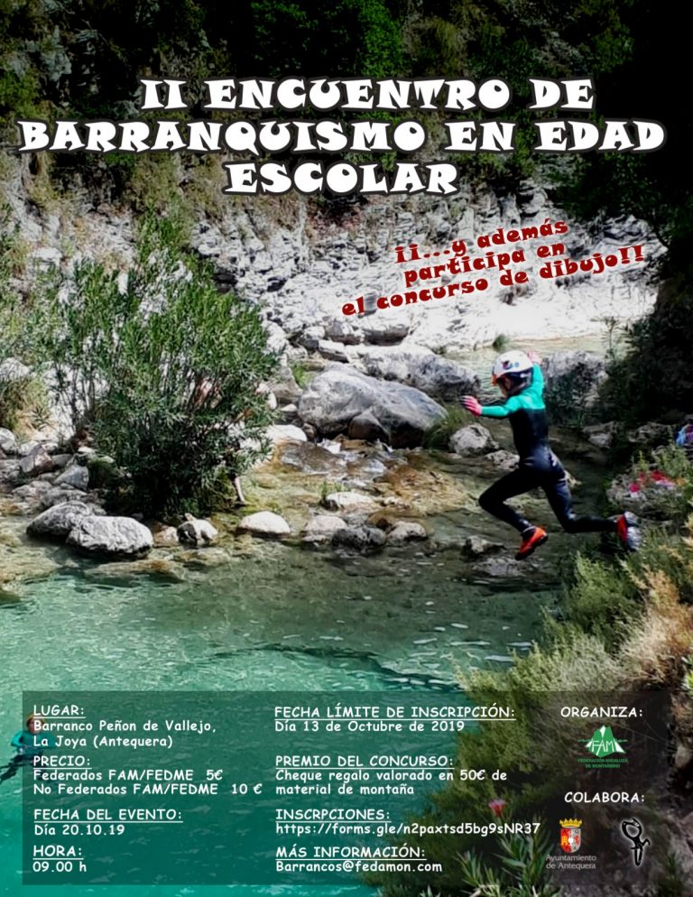 II Encuentro de Barranquismo en Edad Escolar CADEBA La Joya (Antequera)