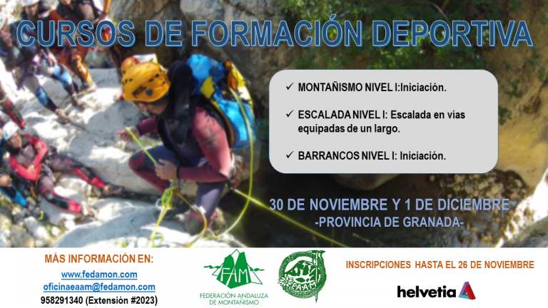 Convocatoria de Cursos de Formación Deportiva