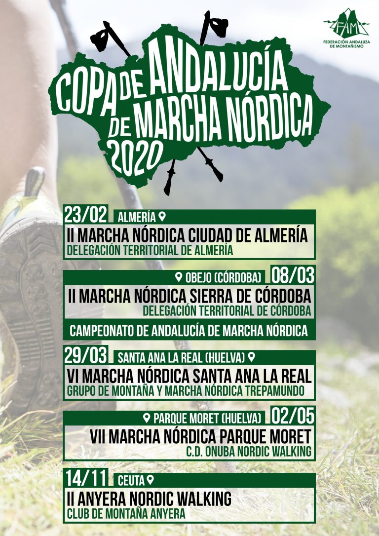Presentado el cartel de la Copa Andaluza de Marcha Nórdica 2020