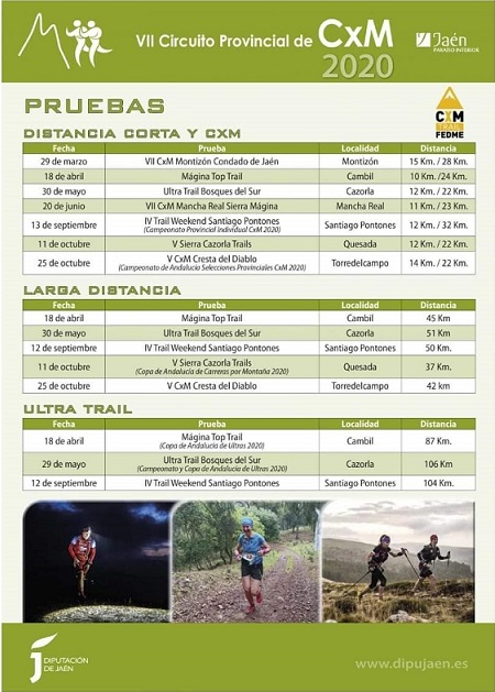 El VII Circuito Provincial de CxM 2020 de Jaén tendrá 15 pruebas