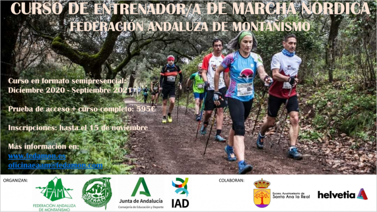 Sigue abierto el plazo de solicitudes para las pruebas de acceso y preinscripción al Curso de Entrenador de Marcha Nórdica, Nivel 1