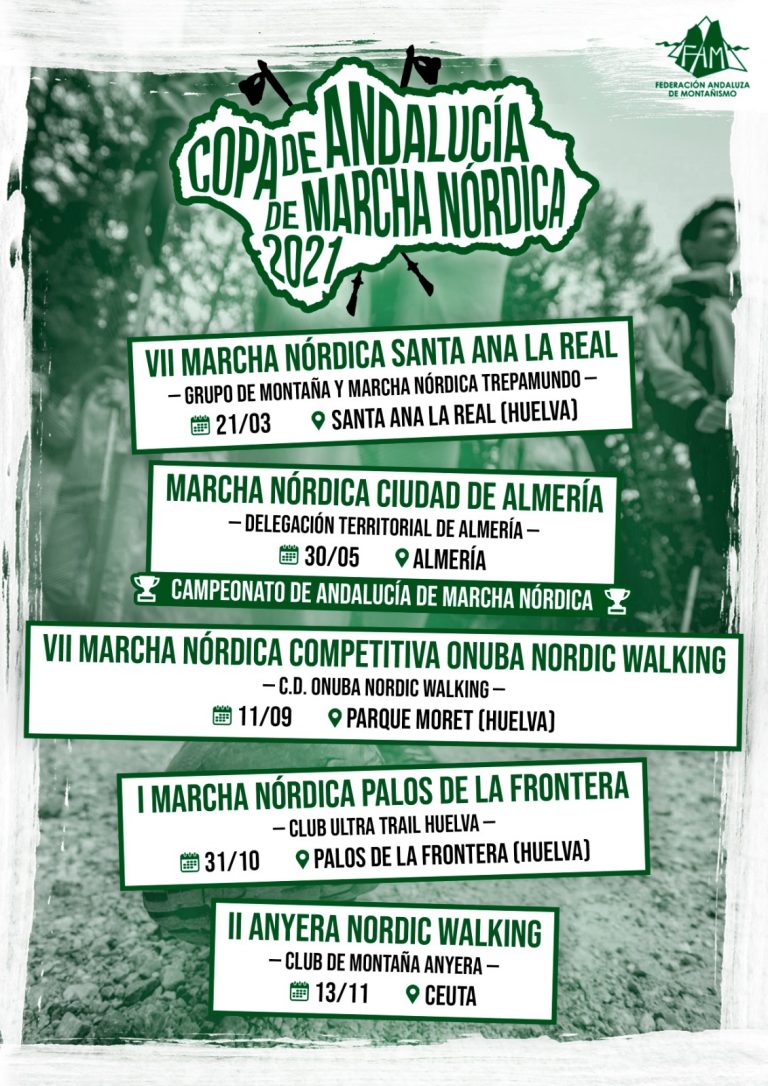 Santa Ana la Real abrirá las competiciones oficiales FAM 2021 de Marcha Nórdica