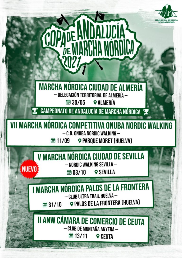 Sevilla toma el relevo de la prueba de Copa Andaluza de Marcha Nórdica suspendida en Santa Ana la Real por la COVID-19