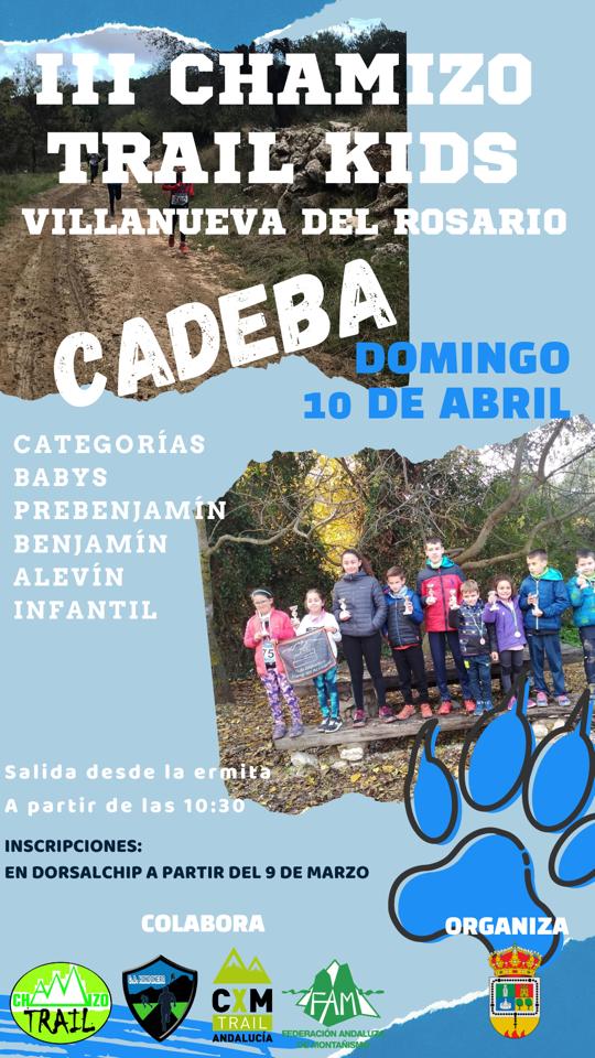 La delegación de Málaga anima a los clubes a participar en la III Chamizo Trail Kids, Campeonato Provincial CADEBA de CxM