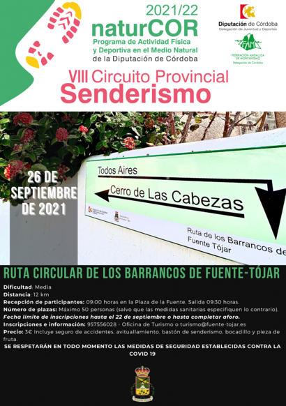 La próxima cita del circuito naturCOR será la Ruta de los Barrancos