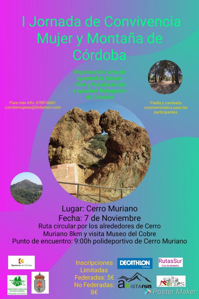 Cerro Muriano albergará el 7 de noviembre la I Jornada de Convivencia Mujer y Montaña de Córdoba