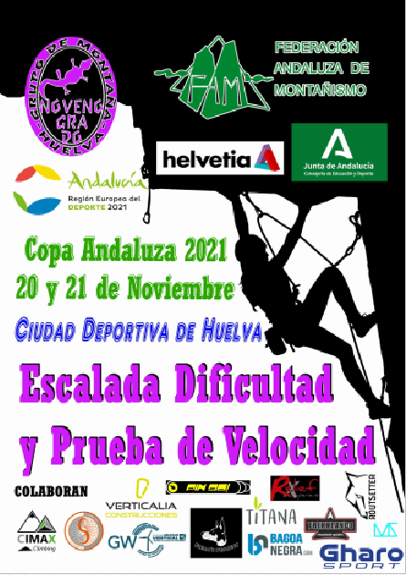 Inscripciones abiertas para la 3ª Prueba de la Copa Andaluza de Escalada de Dificultad y Prueba de Velocidad en Huelva