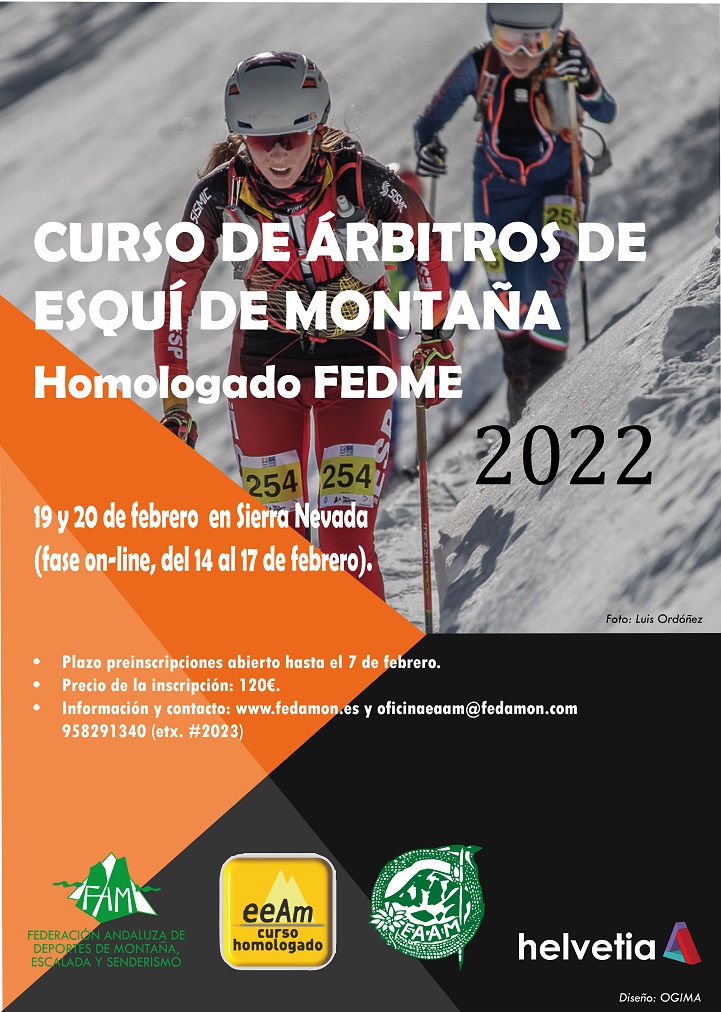 Abierto el plazo de preinscripción para el Curso de Árbitro Autonómico de Esquí de Montaña FAM 2022, homologado por FEDME
