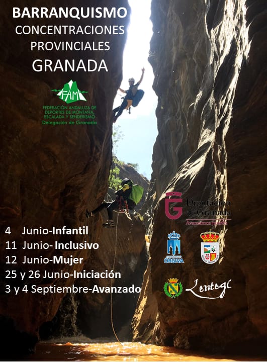 Abiertas las inscripciones para las Concentraciones Provinciales en Granada de Barranquismo