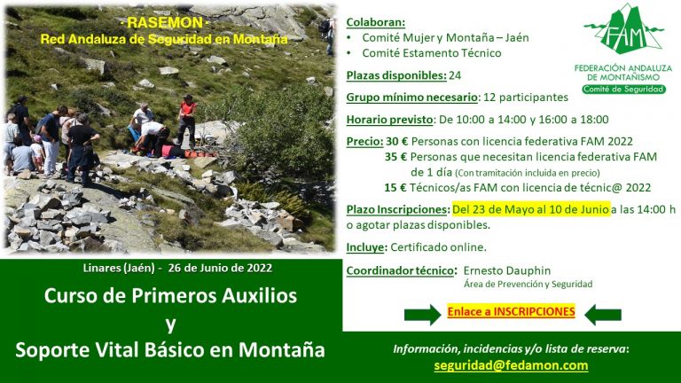 Linares, sede de un nuevo Curso de Primeros Auxilios y SVB impartido por Prevención y Seguridad de la FAM