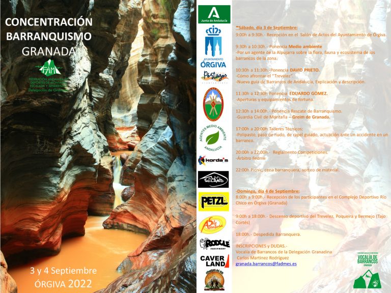 Cartel de lujo en la Concentración de Barranquismo Avanzado en Órgiva