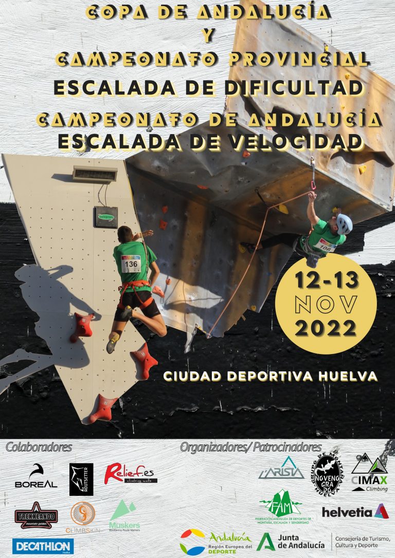 Abiertas las inscripciones para el Campeonato de Andalucía de Escalada de Velocidad y Copa Andaluza de Dificultad de Huelva
