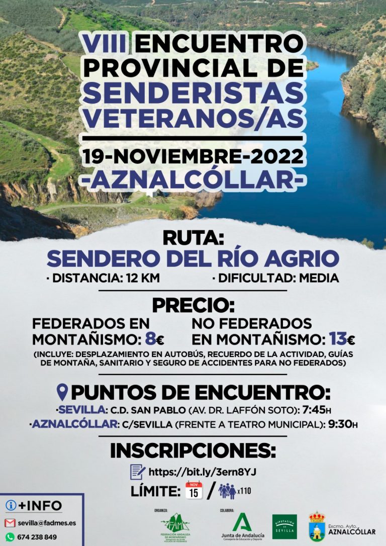 Aznalcóllar será la sede del VIII Encuentro Provincial de Sevilla de Senderistas Veteranos y Veteranas