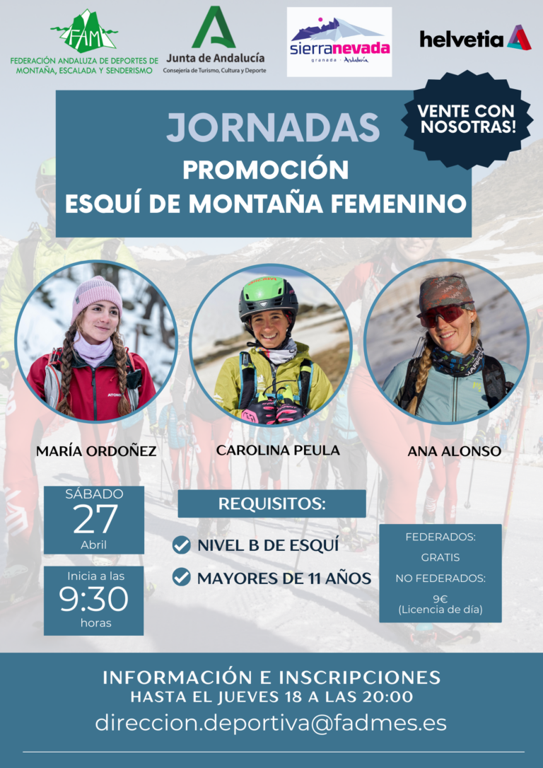 La Jornada de Promoción de Esquí de Montaña Femenino tiene previsto celebrarse el sábado 27 de abril