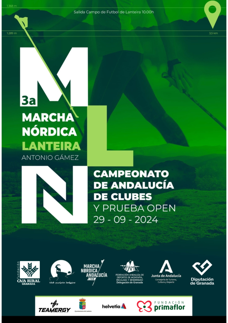 Lanteira acoge este domingo el Campeonato de Andalucía de Clubes de Marcha Nórdica 2024