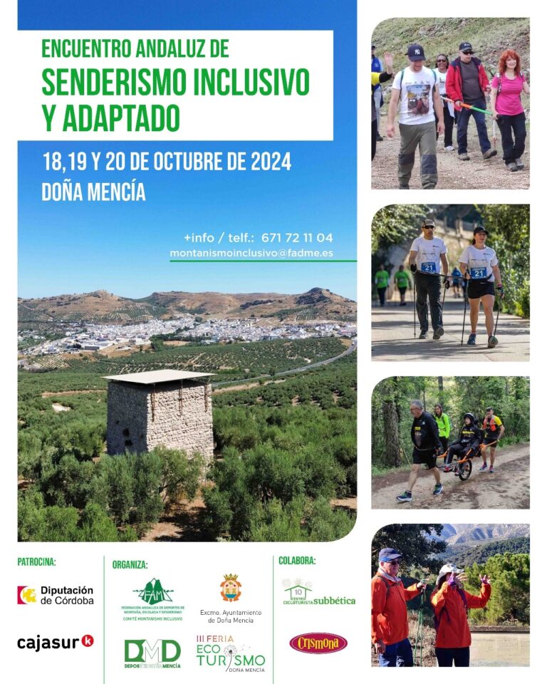 Abiertas las inscripciones para el Encuentro Andaluz de Senderismo Inclusivo y Adaptado de Doña Mencía