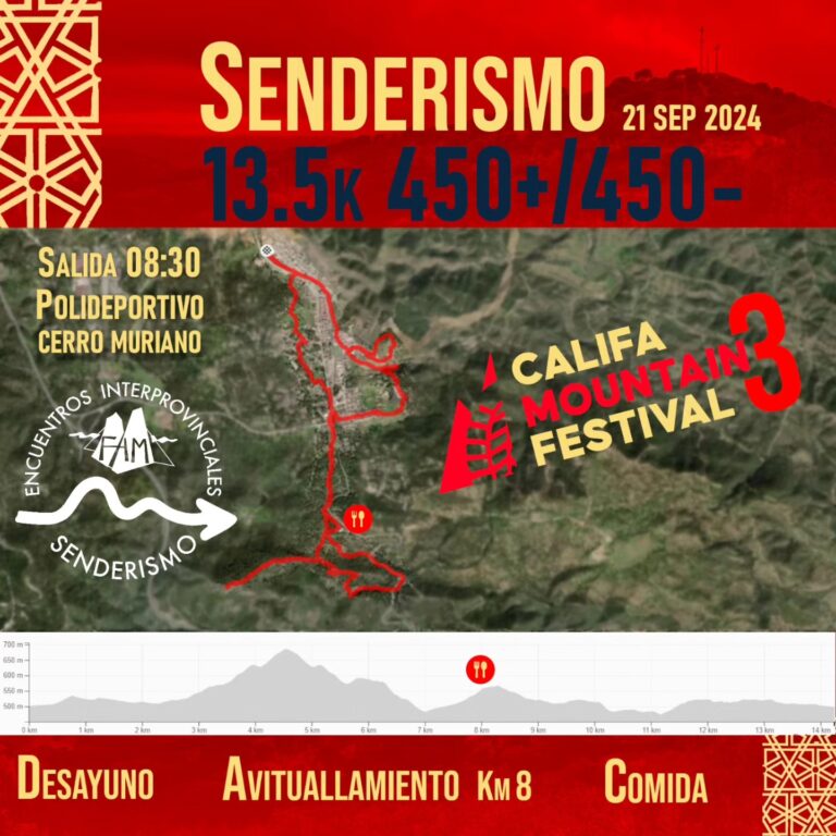 Últimas plazas para inscribirse al Califa Mountain Festival de los Encuentros Interprovinciales de Senderismo