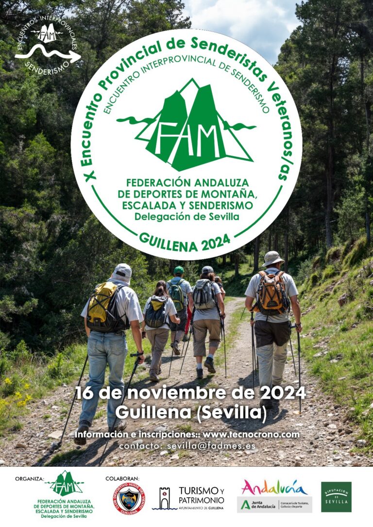 Guillena será escenario del X Encuentro Provincial de Senderistas Veteranos y Veteranas de Sevilla, incluido en el Encuentro Interprovincial de la FADMES