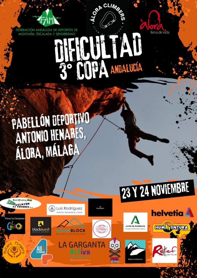 Álora, punto final de la Copa de Andalucía de Escalada de Dificultad este fin de semana