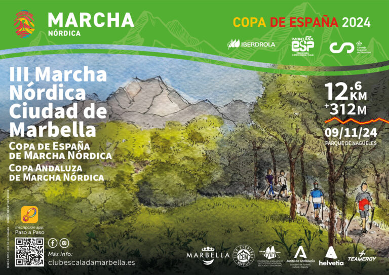 Marbella se prepara para recibir la fiesta final de la Marcha Nórdica con la última prueba decisiva de la Copa de España y Copa de Andalucía