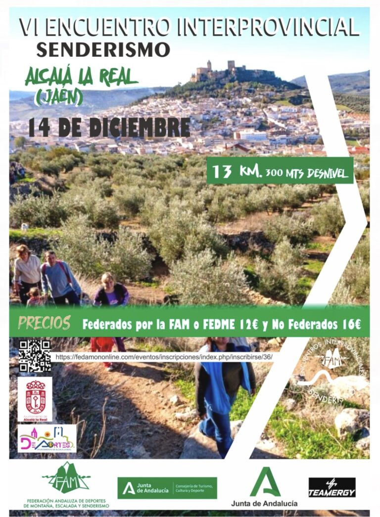 Últimas plazas para participar en el Encuentro Interprovincial de Senderismo de Alcalá la Real, final del calendario de 2024