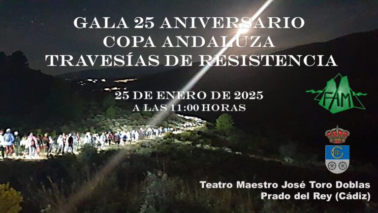 Prado del Rey acoge este sábado 25 de enero la Gala del 25 Aniversario de la Copa de Andalucía de Travesías