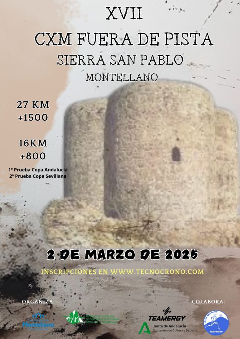 La Copa de Andalucía de CxM en Línea comienza este domingo con la XVII CxM Fuera de Pista Sierra de San Pablo en Montellano