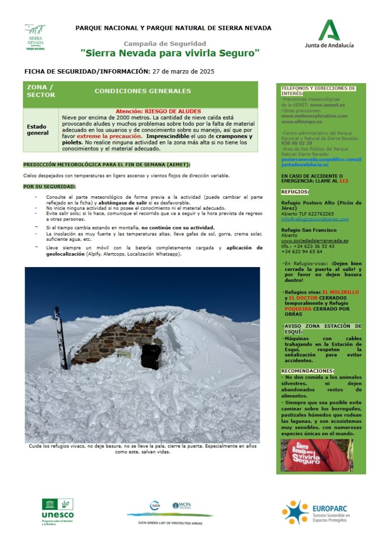 Máxima precaución por el riesgo de aludes