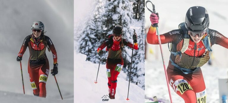 Ana Alonso, María Ordóñez y Gonzalo Casares, a darlo todo en el Mundial de Skimo de Morgins 2025