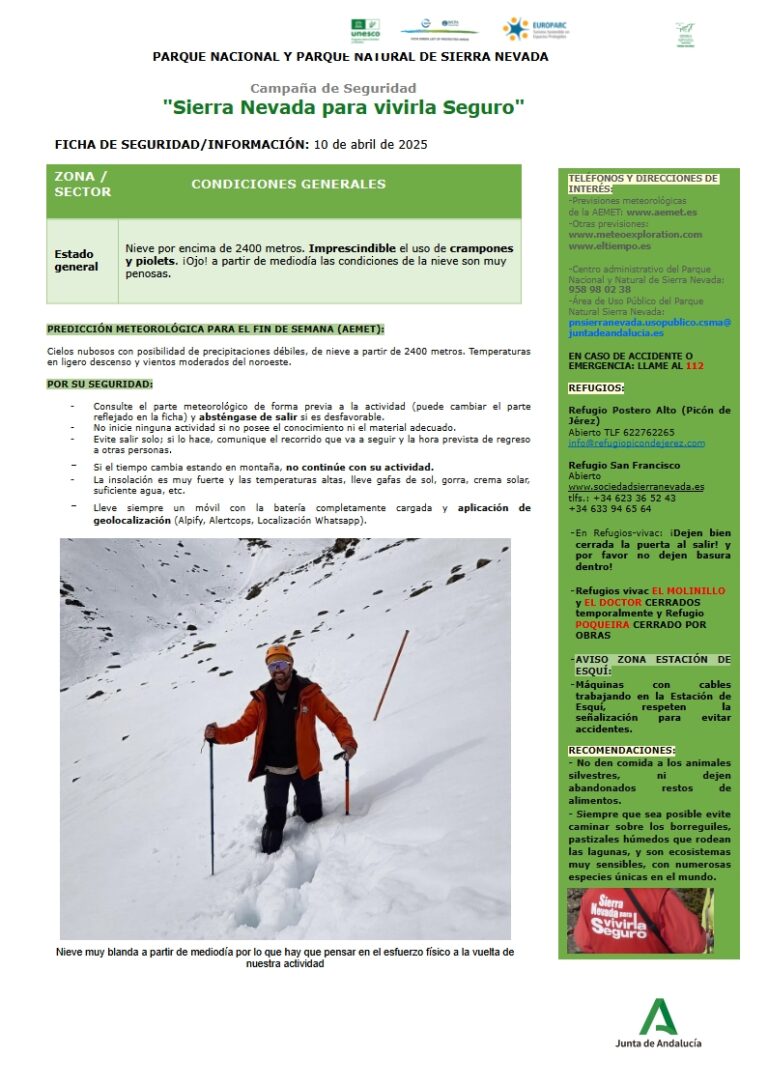 Condiciones de nieve muy malas a partir de mediodía