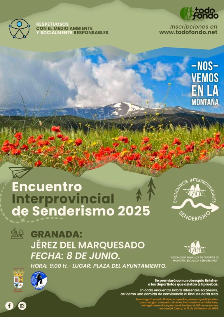Ya se encuentran abiertas las inscripciones para el Encuentro Interprovincial de Senderismo del 8 de junio en Jérez del Marquesado
