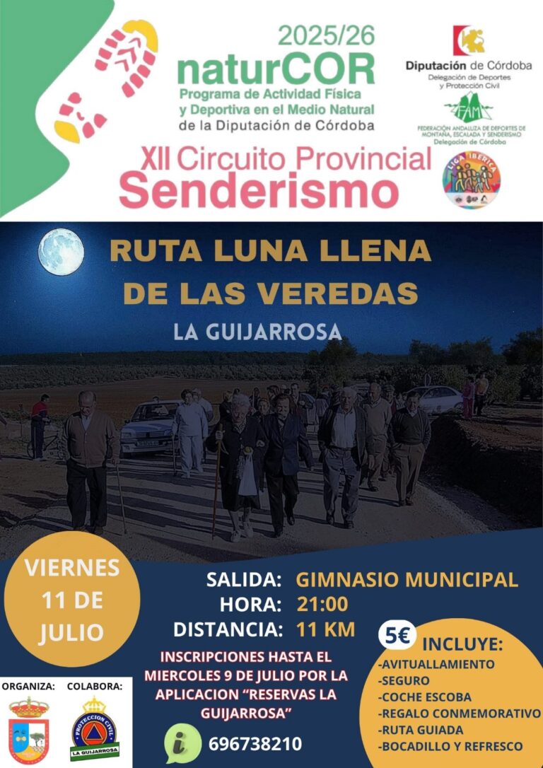 La Ruta Luna Llena de la Vereda de la Guijarrosa del Programa naturCOR tiene abiertas inscripciones