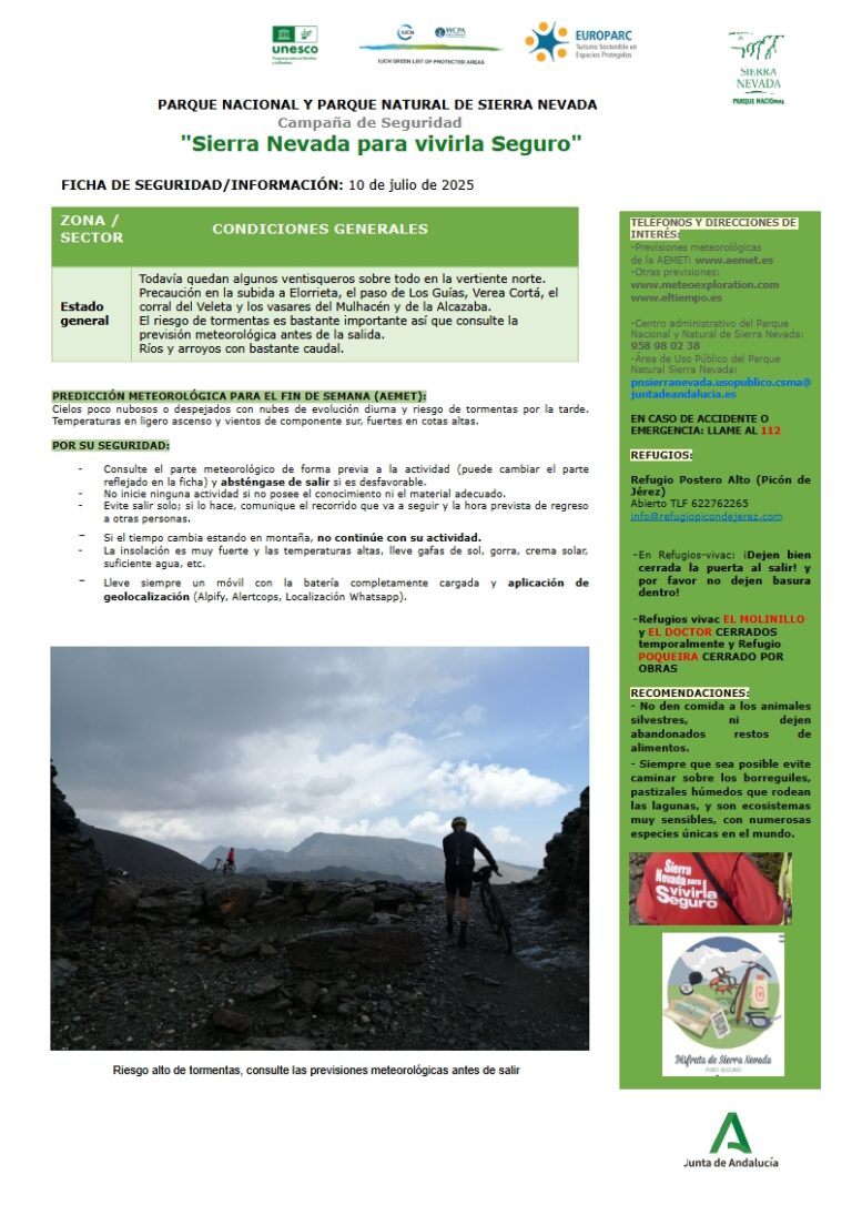 Ventisqueros, riesgos importantes de tormentas y ríos y arroyos con bastante caudal