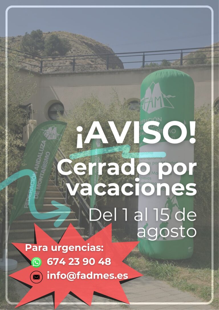 La FADMES cierra por vacaciones del 31 de julio al 17 de agosto