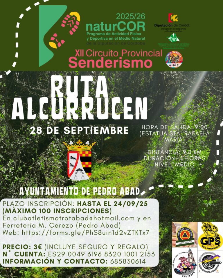 La Ruta Alcurrucén del Circuito naturCOR se celebra el 28 de septiembre en Pedro Abad