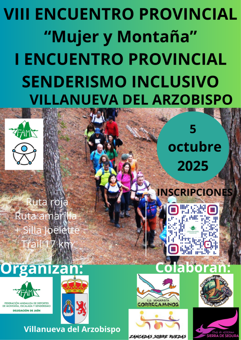 Inscripciones abiertas para el VIII Encuentro Provincial de Jaén de Mujeres y Montaña y I de Senderismo Inclusivo
