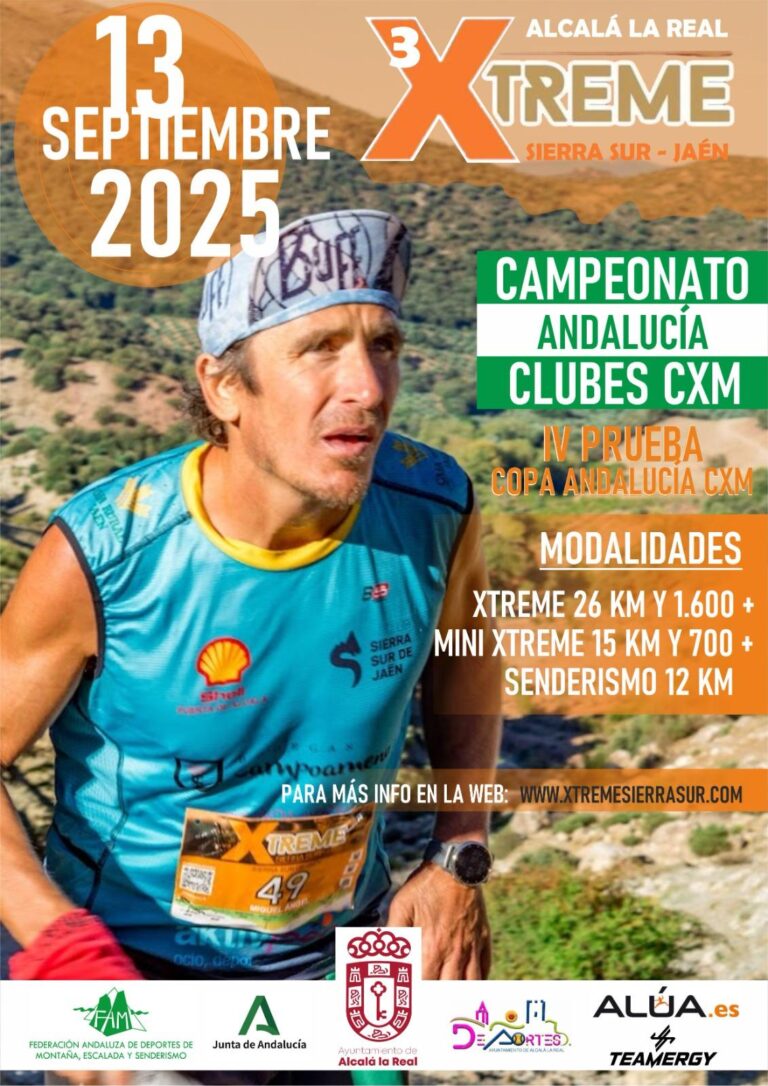 Alcalá la Real acoge el 13 de septiembre la X-TREM Sierra Sur, Campeonato de Andalucía de Clubes de CxM y la cuarta prueba de Copa
