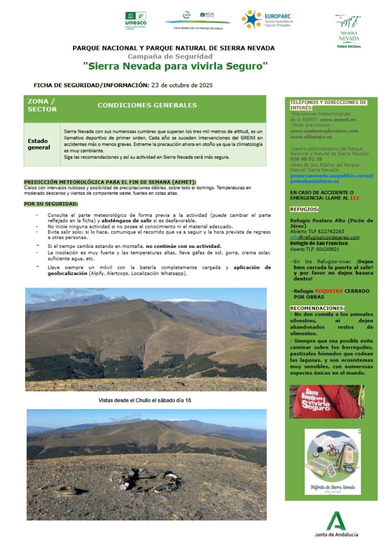 Extremar la precaución ya que la climatología ahora en otoño es muy cambiante