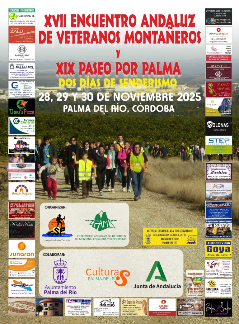 Últimos días para inscribirse al XVII Encuentro Andaluz de Veteranos/as Montañeros/as de Palma del Río