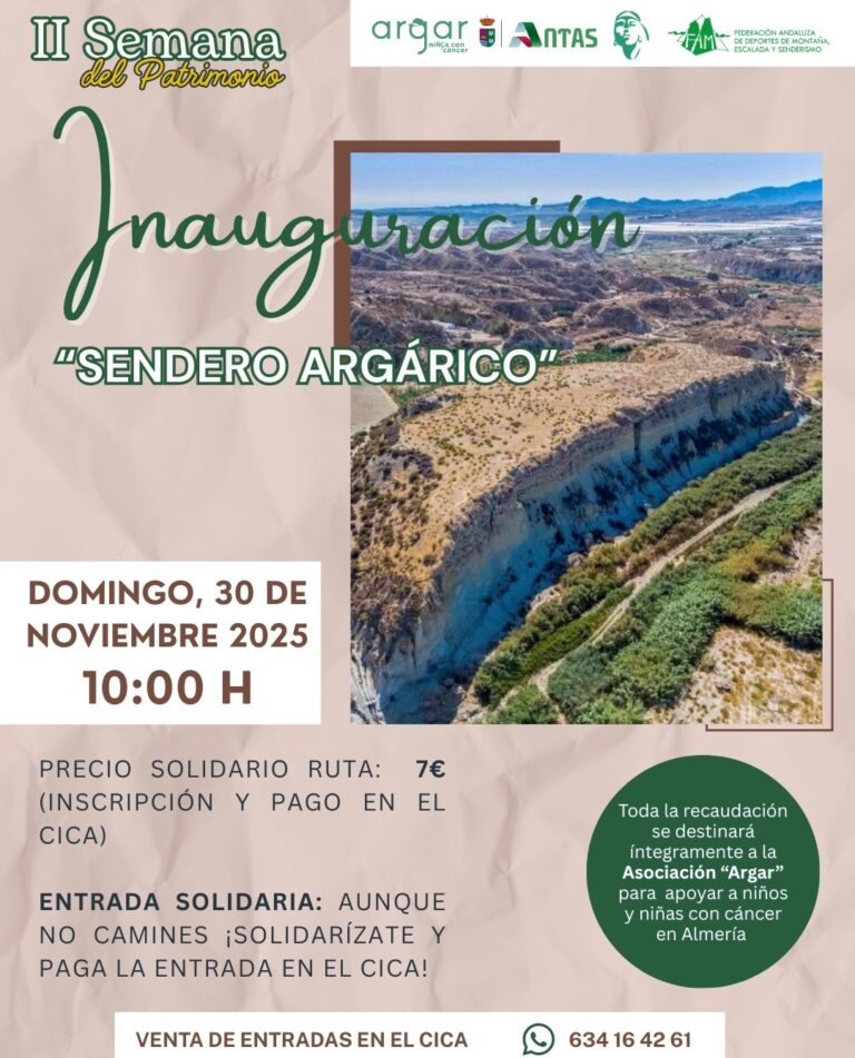 El Sendero Argárico de Almería se inaugura este domingo con una actividad benéfica