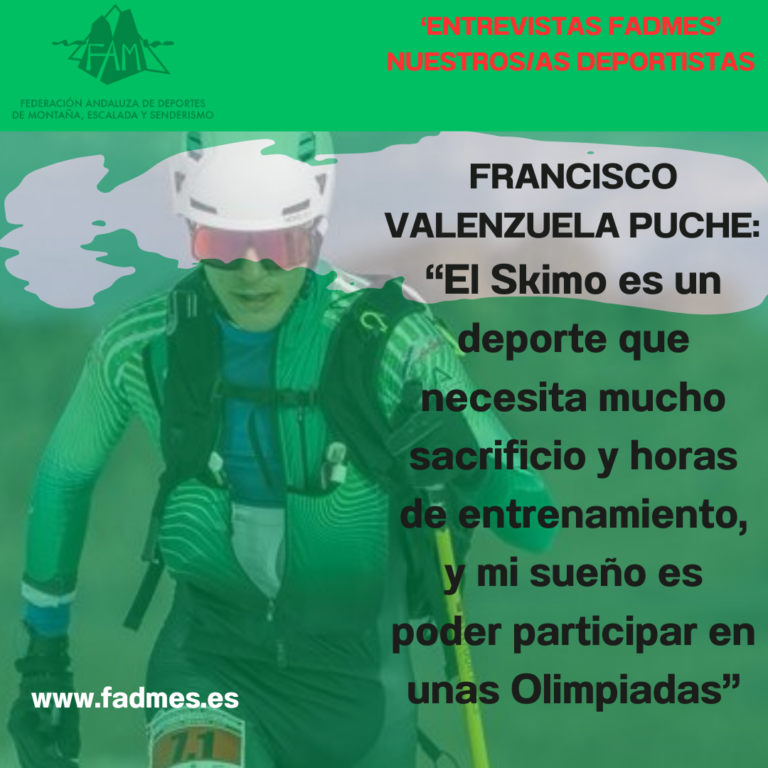 ENTREVISTAS FADMES. Francisco Valenzuela Puche:  “El Skimo es un deporte que necesita mucho sacrificio y horas de entrenamiento, y mi sueño es poder participar en unas Olimpiadas”