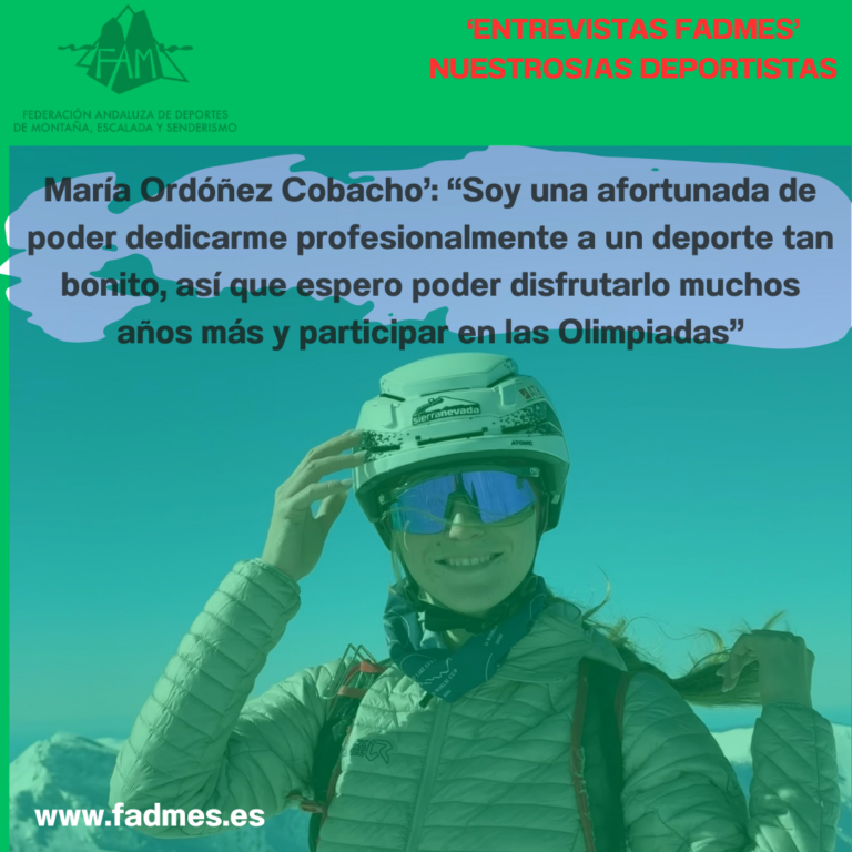 ENTREVISTAS FADMES. MARÍA ORDÓÑEZ COBACHO: “Soy una afortunada de poder dedicarme profesionalmente a un deporte tan bonito, así que espero poder disfrutarlo muchos años más y participar en las Olimpiadas”