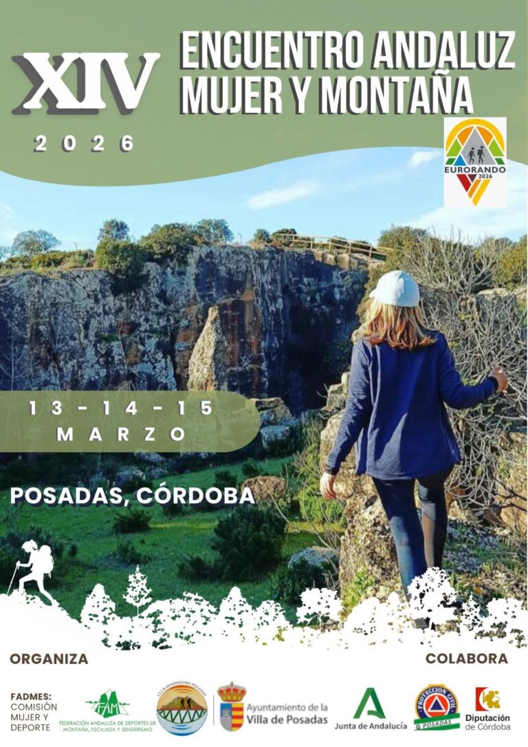 El XIV Encuentro Andaluz de Mujer y Montaña se celebrará en Posadas (Córdoba) del 13 al 15 de marzo de 2026