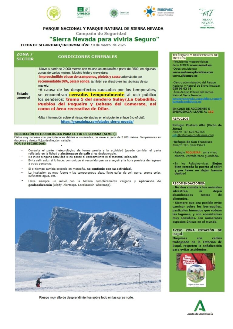Precaución ante la acumulación de hielo y nieve dura