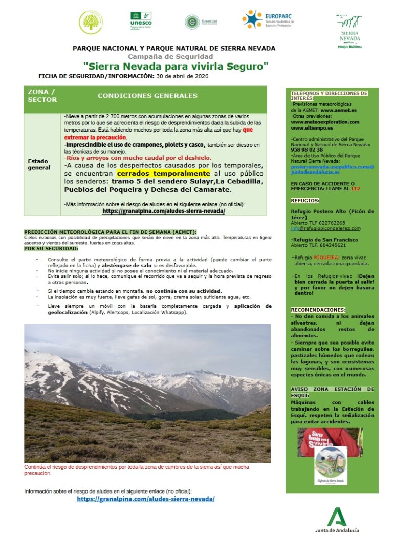 Se mantiene el riesgo de desprendimientos, bastantes en las zonas altas