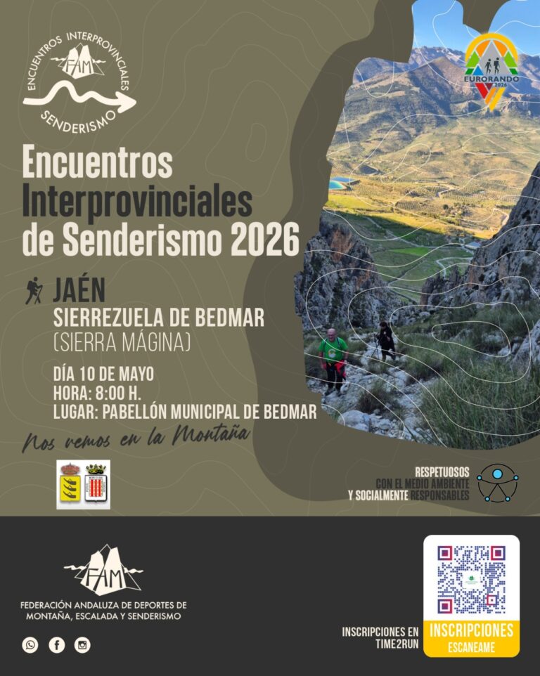 La Sierrezuela de Bedmar acogerá el 10 de mayo el Encuentro Interprovincial de Senderismo de Jaén
