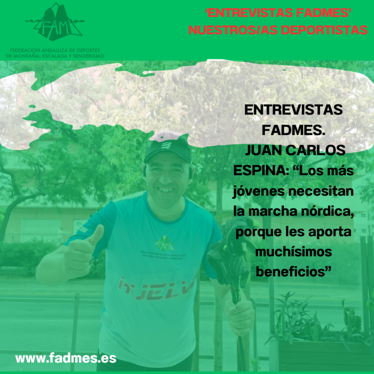 ENTREVISTAS FADMES. JUAN CARLOS ESPINA: “Los más jóvenes necesitan la marcha nórdica, porque les aporta muchísimos beneficios”