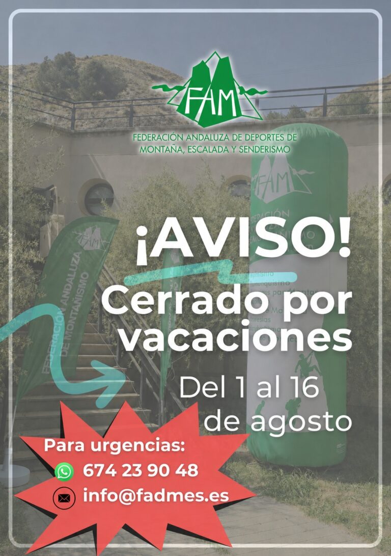 La FADMES cierra por vacaciones del 1 al 16 de agosto