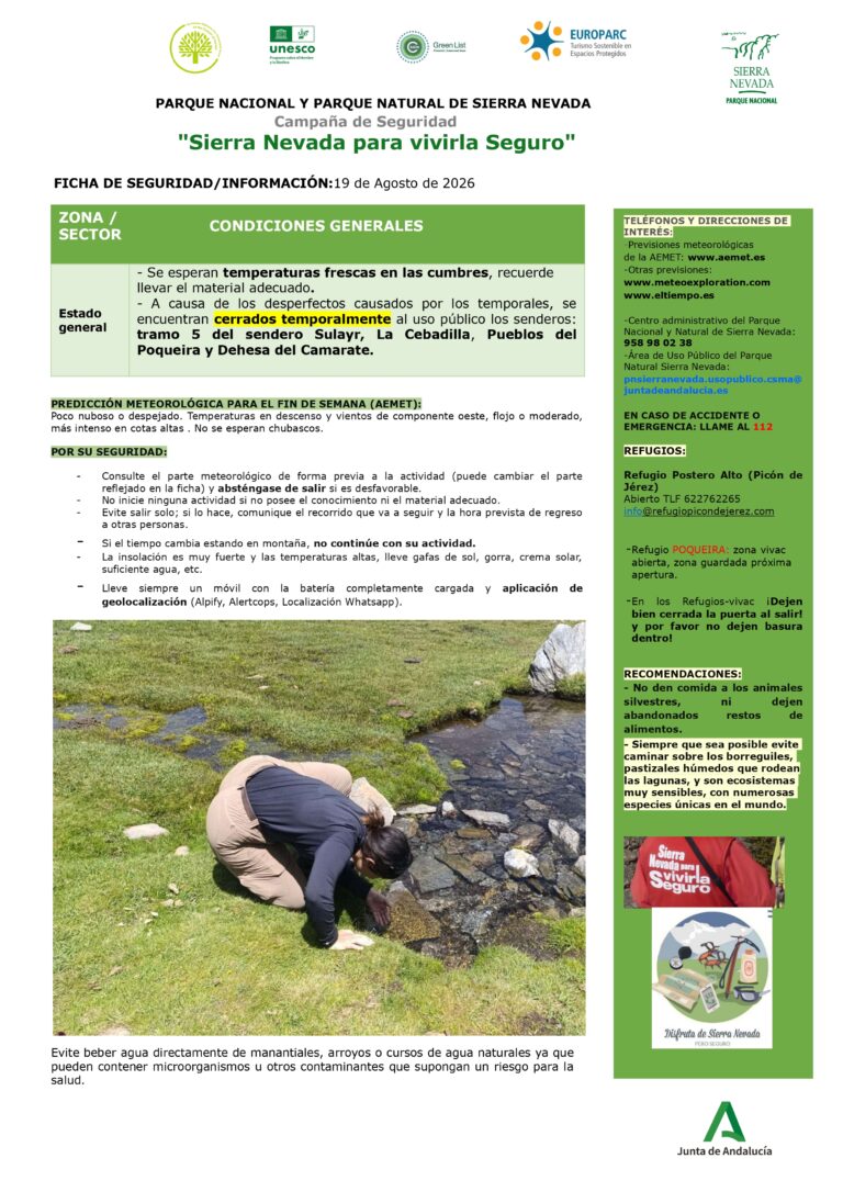 Temperaturas en descenso, recuerde llevar el material adecuado